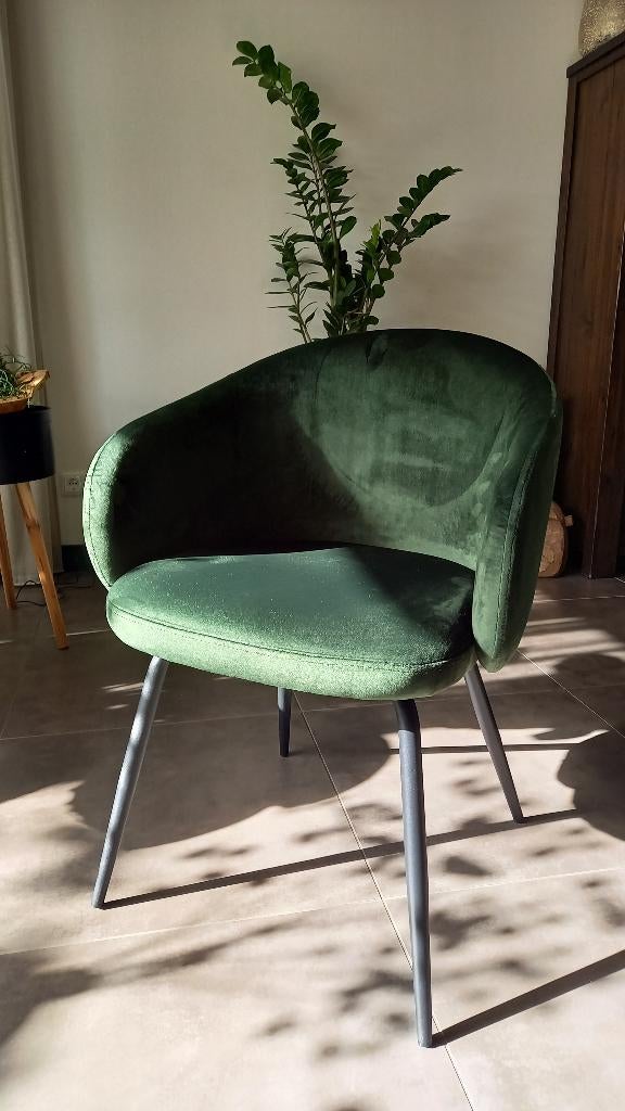 Groene fluwelen stoel, Ophalen, Overige kleuren, Zo goed als nieuw, Eén