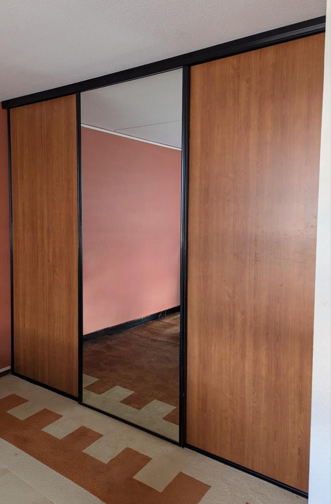 Schuifdeuren met spiegeldeur (Storemax) 275 X 247, Ophalen, Gebruikt, 200 cm of meer, 200 cm of meer