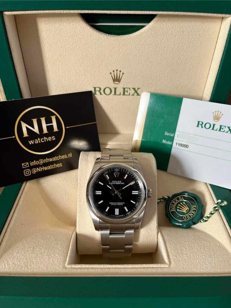 Rolex Oyster Perpetual 36,  116000 zwart 07/2019, Ophalen, Nieuw, Staal, Rolex
