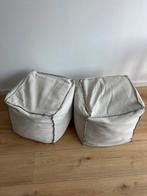 Twee zitzakken met verwijderbare hoezen, Ophalen, Gebruikt, Wit, Zitzak