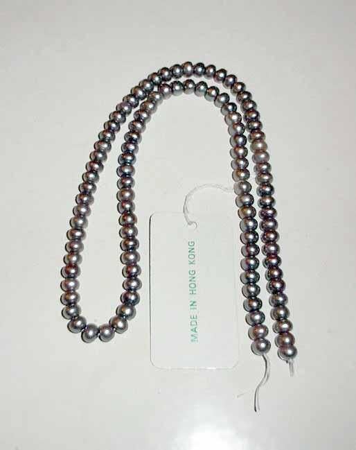 Parelstreng Grijs Rondellen Gecultiveerd, Sieraden, Tassen en Uiterlijk, Edelstenen, Ophalen of Verzenden, Nieuw