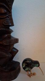 Maori Kiwi parelmoer gouden poten en snavel, Antiek en Kunst, Verzenden