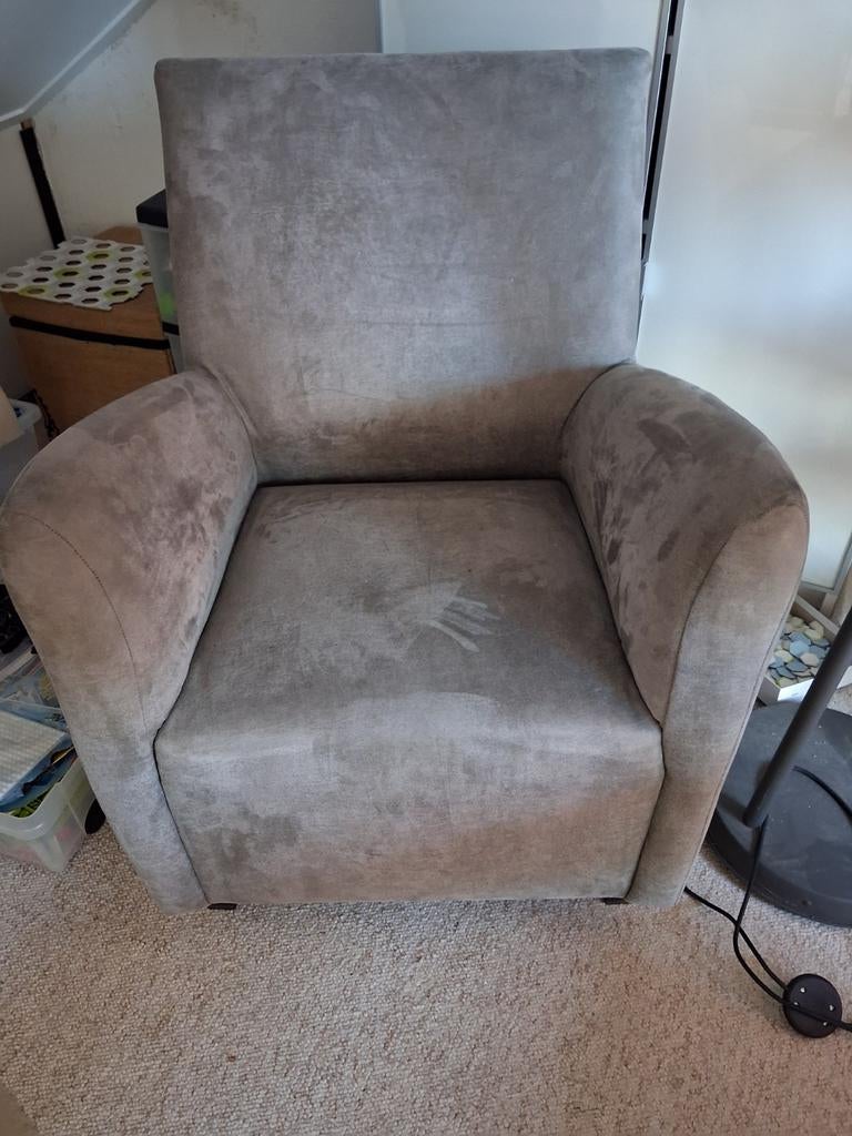 Grijze Fauteuil, Huis en Inrichting, Fauteuils, Ophalen, Minder dan 75 cm, 75 tot 100 cm