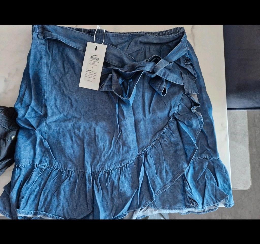 Only wikkelrok denim, Kleding | Dames, Rokken, Only, Blauw, Maat 46/48 (XL) of groter, Ophalen of Verzenden