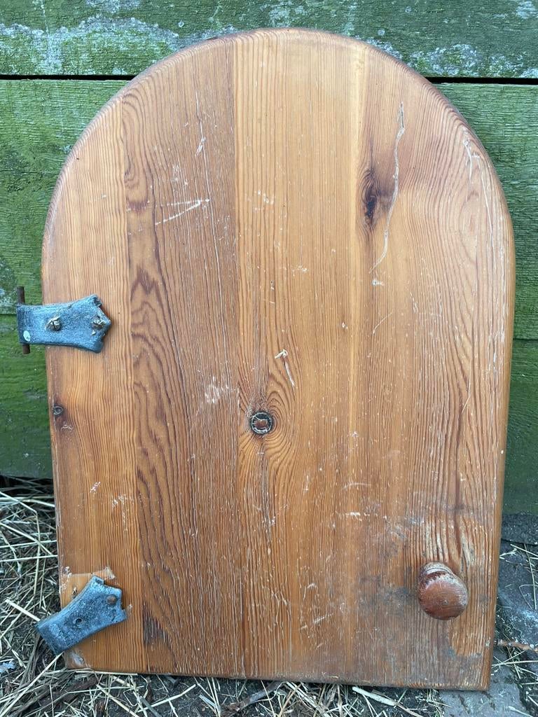 5 oude eiken houten boeren keukendeurtjes, Ophalen, Minder dan 50 cm, Gebruikt, Overige kleuren