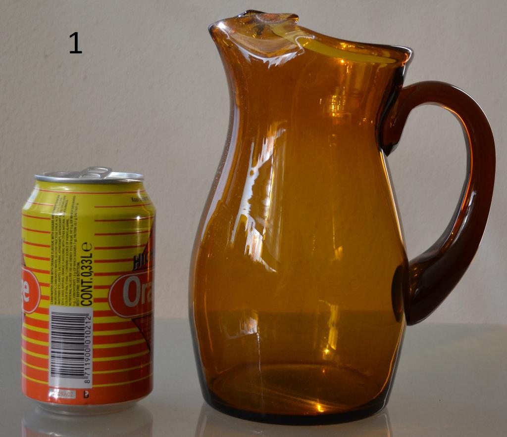 verzameling vintage amberkleurig servies persglas 8 stuks, Ophalen