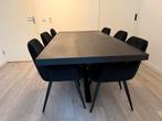 Massief Eiken Eettafel 200x100 + 6 Stoelen | Matrix Poot |, Ophalen, Gebruikt, 100 tot 150 cm, Eikenhout