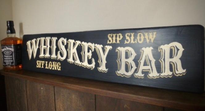 Handgeschilderd stoer houten whiskey bar / whisky / pub bord, Nieuw, DeKameraadschap, Dj.kammeraat@telfort.nl, Bergenhuizen 6