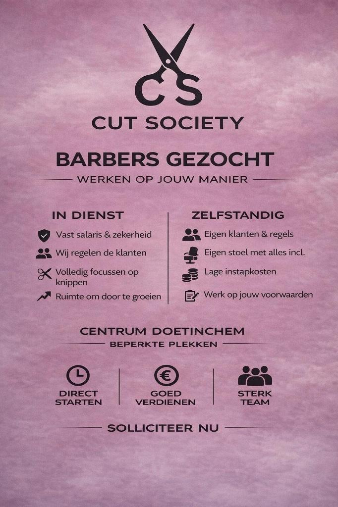 Kappersstoel te huur Barbershop Doetinchem ZZP & Loondienst