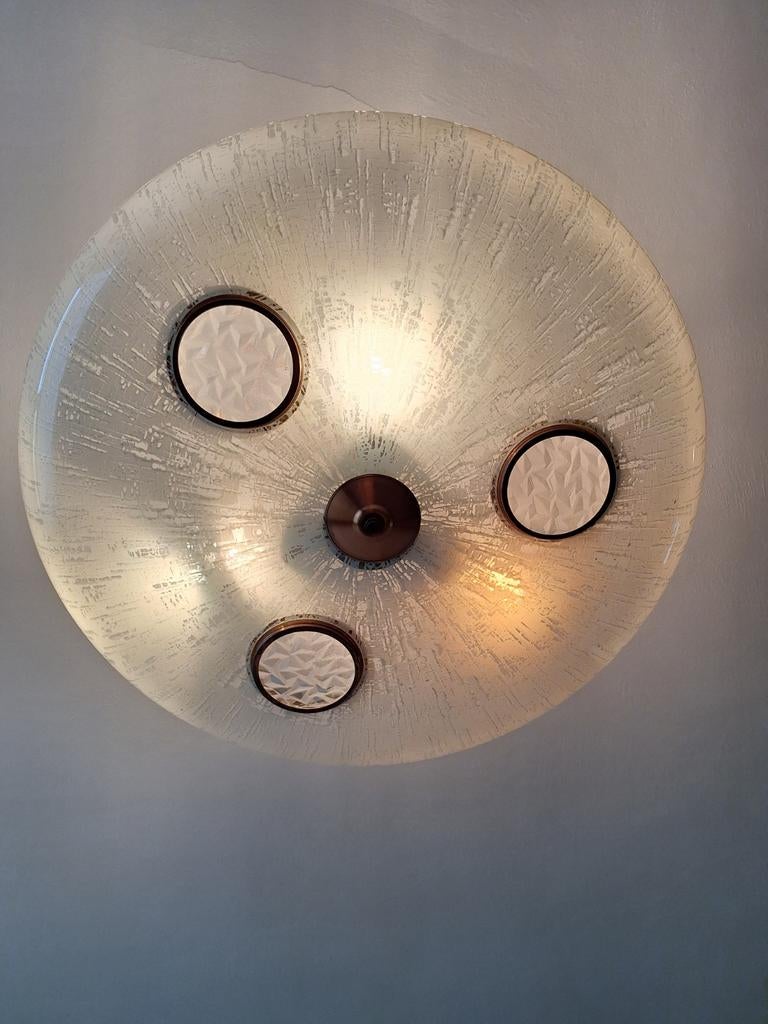 Italiaanse hanglamp glas Deco Fontana Arte-stijl, Ophalen