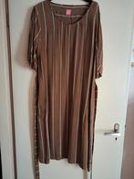Kyra & Ko Bruine Jurk met Strepen - Maat 44, Maat 38/40 (M), Bruin, Ophalen of Verzenden, Zo goed als nieuw