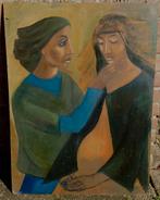 Stefania Unwin (1933) Man met trieste zwangere vrouw 1977, Ophalen of Verzenden