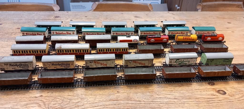 Metalen wagons Fleischmann, Gebruikt, Gelijkstroom, Fleischmann, Wagon