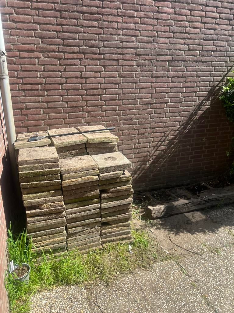 GRATIS tuin tegels, Ophalen, Zo goed als nieuw, Beton, Terrastegels