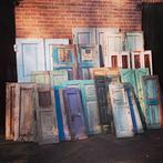 Oud hardhouten luiken ibiza boho, Gebruikt, T, Ophalen of Verzenden, N