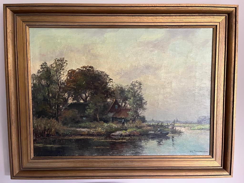 Mooi Leidse School schilderij W.J. Pasman 1905 - 1984, Ophalen