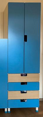 IKEA Stuva kledingkast 60x50x192cm, blauw/hout, Ophalen, Gebruikt, 50 tot 70 cm, 105 cm of meer
