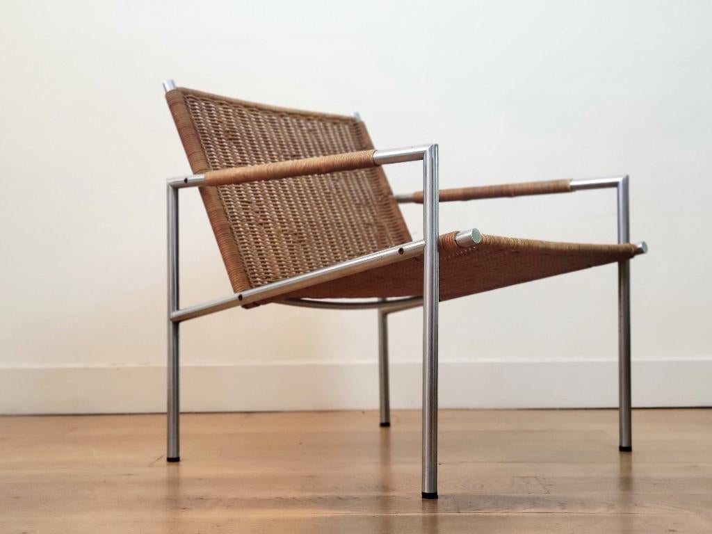 Vintage SZ01 fauteuil van Martin Visser voor Spectrum, Ophalen, Gebruikt, 75 tot 100 cm, Metaal