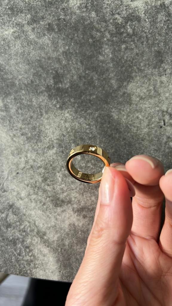Cartier ring goud met steentjes maat 7/maat 54, Ophalen of Verzenden, Zo goed als nieuw, Goud