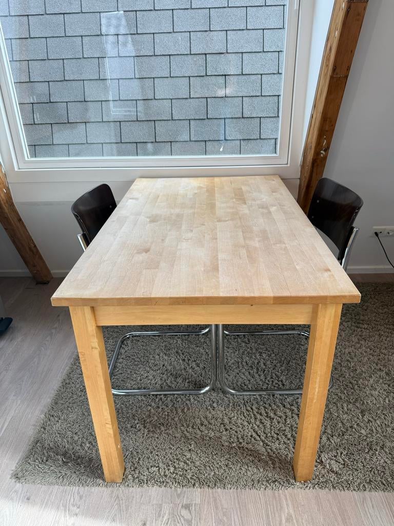 Ikea BJÖRKUDDEN massief houten Eettafel - Stevig en Compact, Ophalen, Gebruikt, 100 tot 150 cm, 50 tot 100 cm