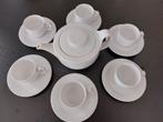 Arzberg wit porselein: theepot + 6 kopjes & schotels jr60/70, Ophalen of Verzenden
