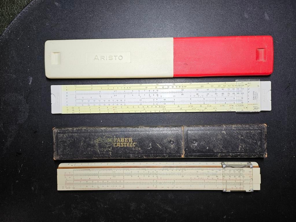 Rekenlineaal van Faber Castell + Aristo rekenlineaal, Antiek en Kunst, Antiek | Gereedschap en Instrumenten, Ophalen of Verzenden