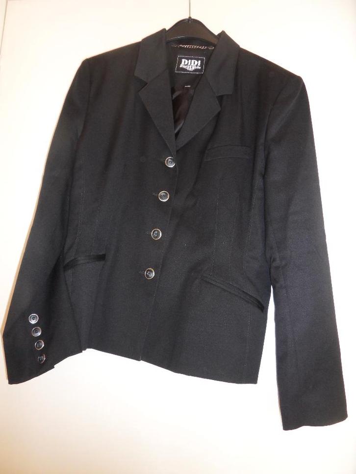 Zwart colbert, vintage, getailleerd,, Kleding | Dames, Jasjes, Kostuums en Pakken, Zo goed als nieuw, Jasje, Maat 42/44 (L), Zwart