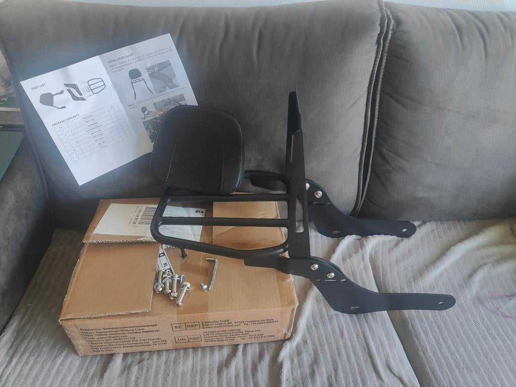 Nieuwe Sissy bar met bagagerek voor Honda Rebel 500, Motoren, Ophalen of Verzenden