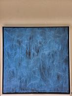 Abstract schilderij parelmoer blauw/groen, Ophalen