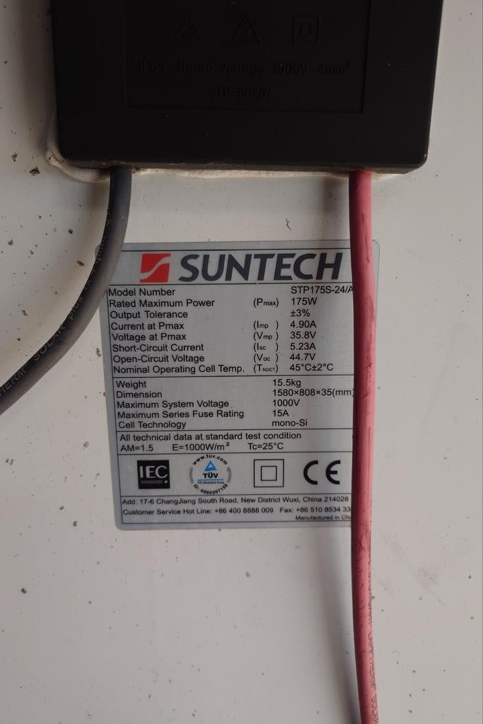2x Suntech zonnepanelen 175wp, Doe-het-zelf en Verbouw, Ophalen