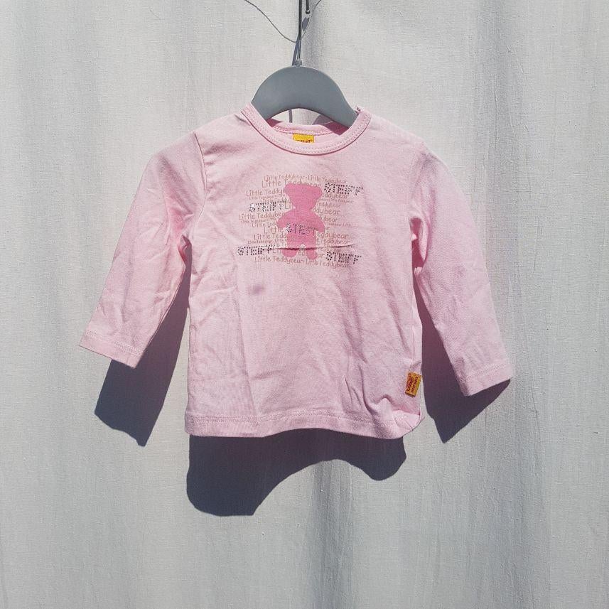 Schattig roze shirtje, strass Mt 62. Merk Steiff, Kinderen en Baby's, Babykleding | Maat 62, Meisje, ., Ophalen of Verzenden, Zo goed als nieuw