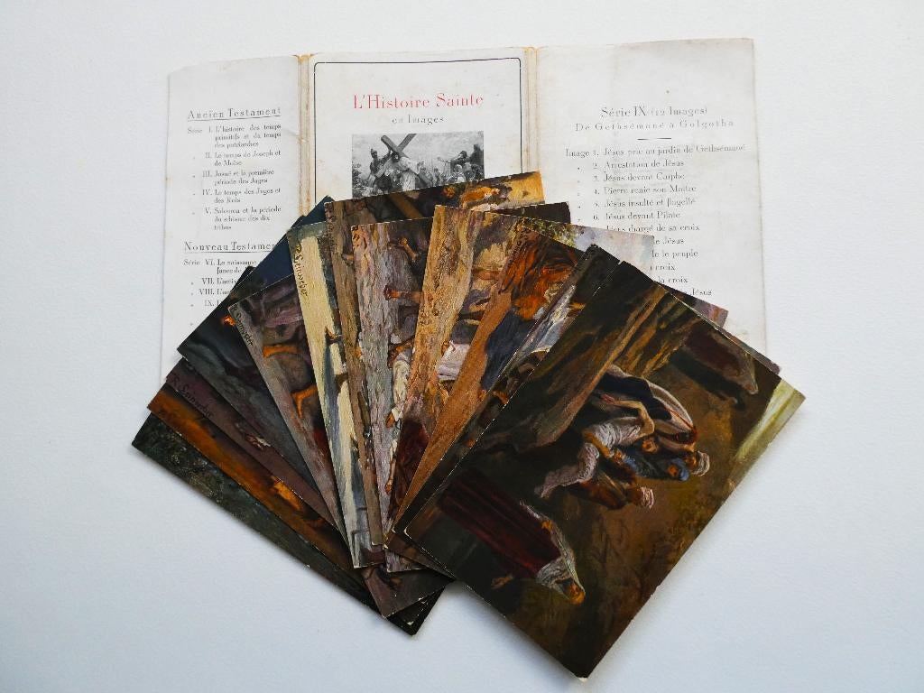 24 Ansichtkaarten Anton Robert Leinweber Bijbelkaarten, Antiek en Kunst, Antiek | Religie, Ophalen of Verzenden