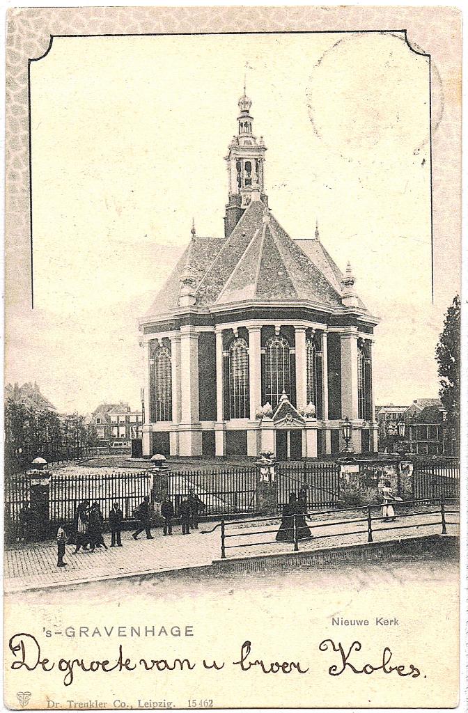 Den Haag 102, Nieuwe kerk Spui,verstuurd 1902 richtprijs6,==, Verzenden, Voor 1920, Gelopen, Zuid-Holland