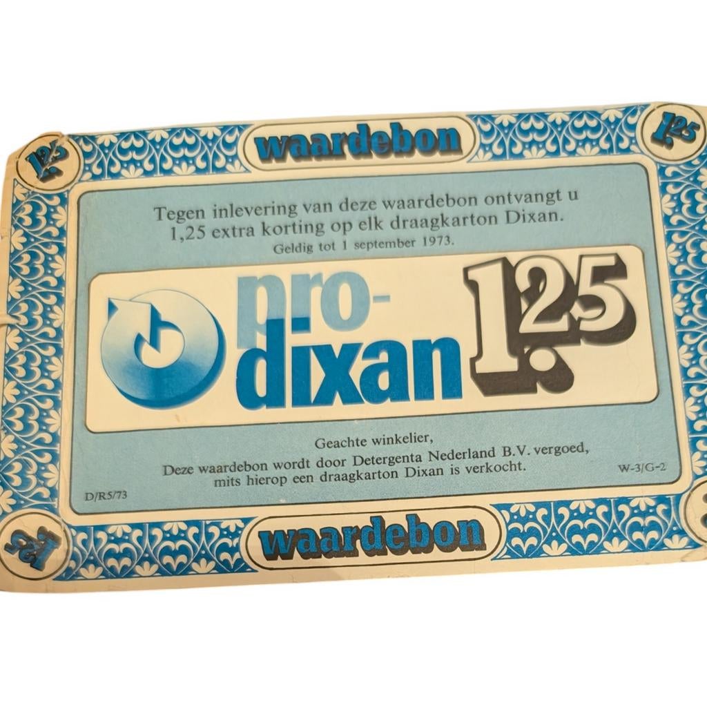 Vintage Pro-Dixan Waardebon (1973, Verzamelen, Ophalen of Verzenden, Huis en Inrichting