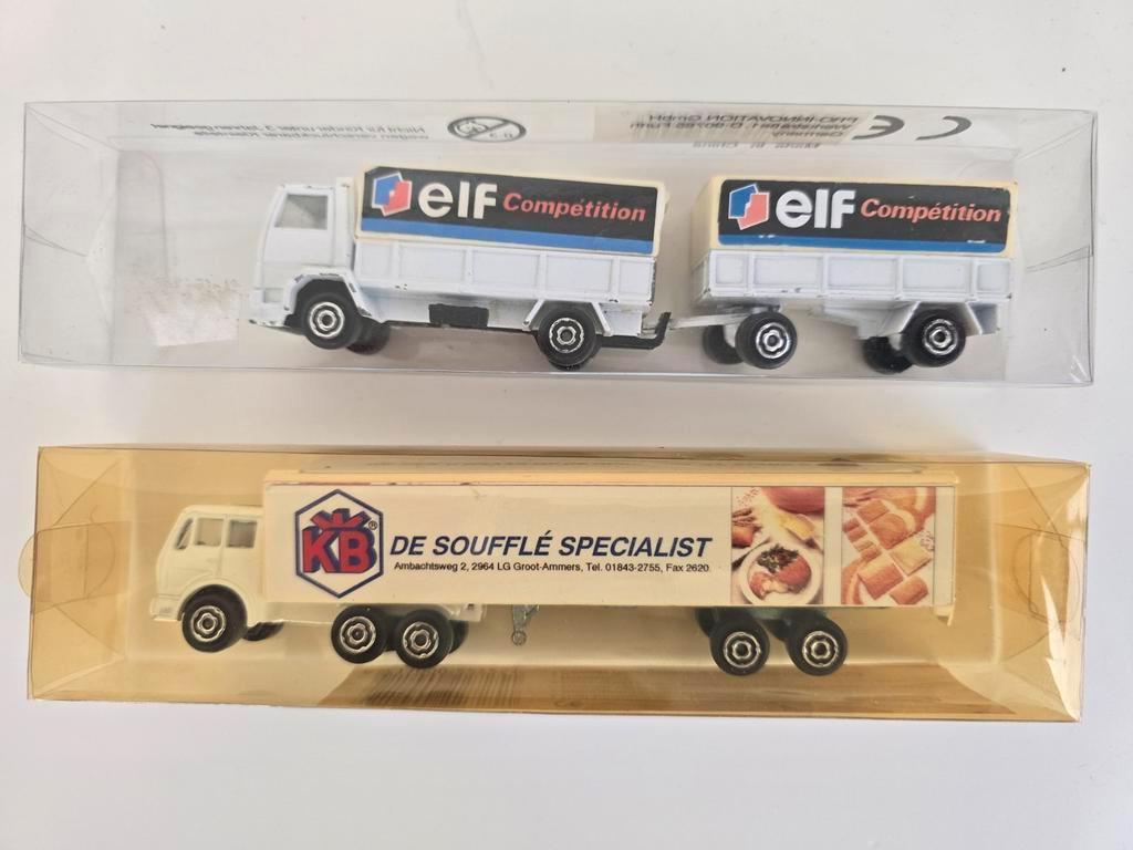 H0 Vrachtauto's (2x), Hobby en Vrije tijd, Modelauto's | 1:87, Ophalen of Verzenden, Gebruikt, Bus of Vrachtwagen, Overige merken