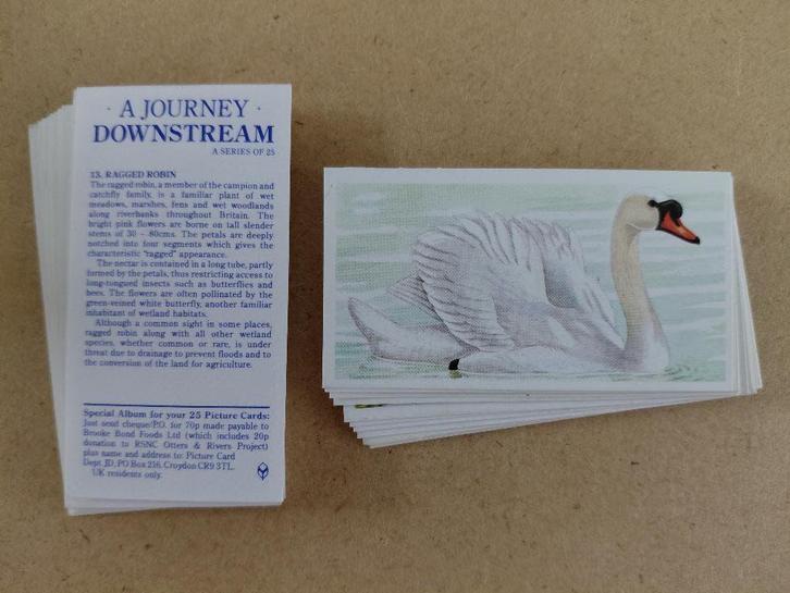 A Journey Downstream complete set 25 tea cards1990, Verzamelen, Overige Verzamelen, Gebruikt, Ophalen