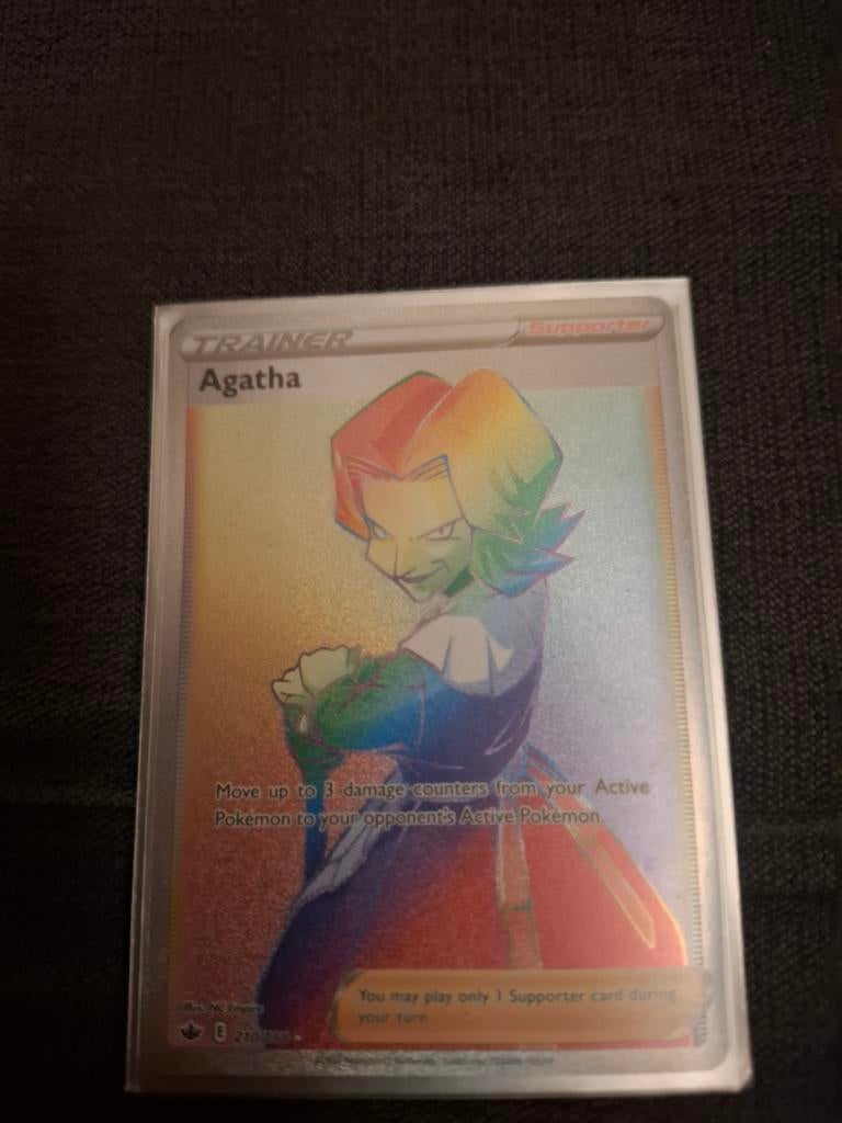 Pokemonkaart Agatha Rainbow Rare Trainer, Ophalen of Verzenden