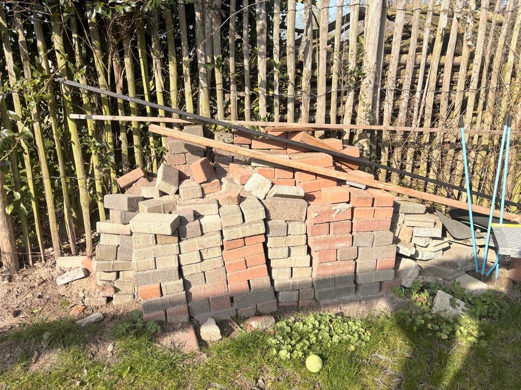 Stenen klinkers, Tuin en Terras, Ophalen, Gebruikt, Klinkers, Minder dan 5 m²