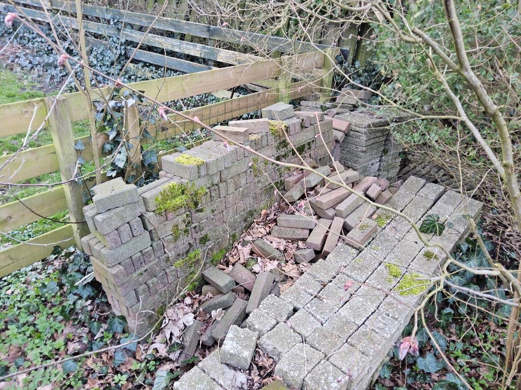 Gratis  straatklinkers., Tuin en Terras, Tegels en Klinkers, Ophalen, Gebruikt, Beton, Klinkers