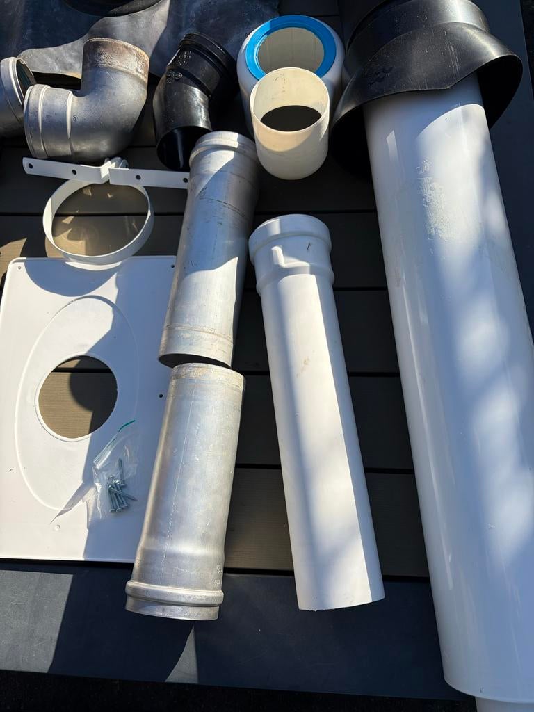 Dakdoorvoer en gasafvoer CV - 2 jaar oud, goede staat, Ophalen, Zo goed als nieuw, Minder dan 2 meter, 80 mm of meer