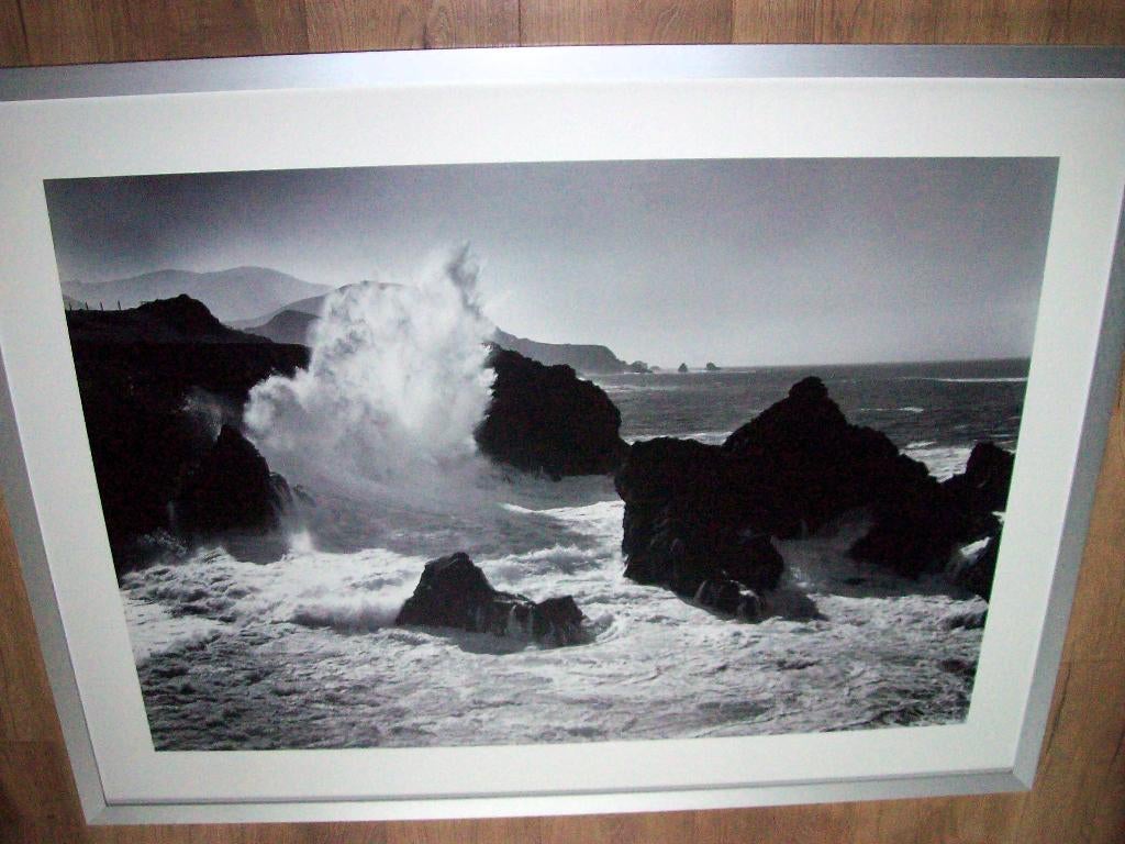 Schilderij Zwart-wit Kustlandschap 90x118 cm, Ophalen, 125 cm of meer, Zo goed als nieuw, Schilderij