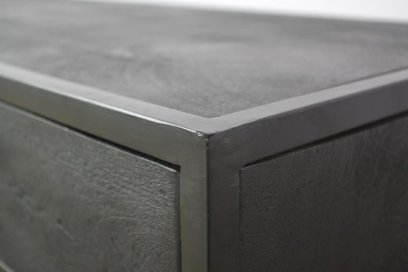 dressoir 220cm massief mango zwart metaal Hoge kwaliteit, Huis en Inrichting, Kasten | Ladekasten, Overige houtsoorten, 1 of 2 laden