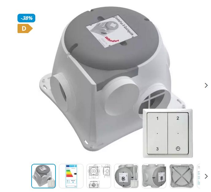 Zehnder ComfoFan S Ventilator met schakelaar, Witgoed en Apparatuur, Ventilatoren, Ophalen of Verzenden, Ventilator met afstandsbediening