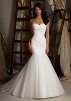 Strapless mermaid maat 38, Ophalen of Verzenden, Zo goed als nieuw, Wit, Trouwjurk