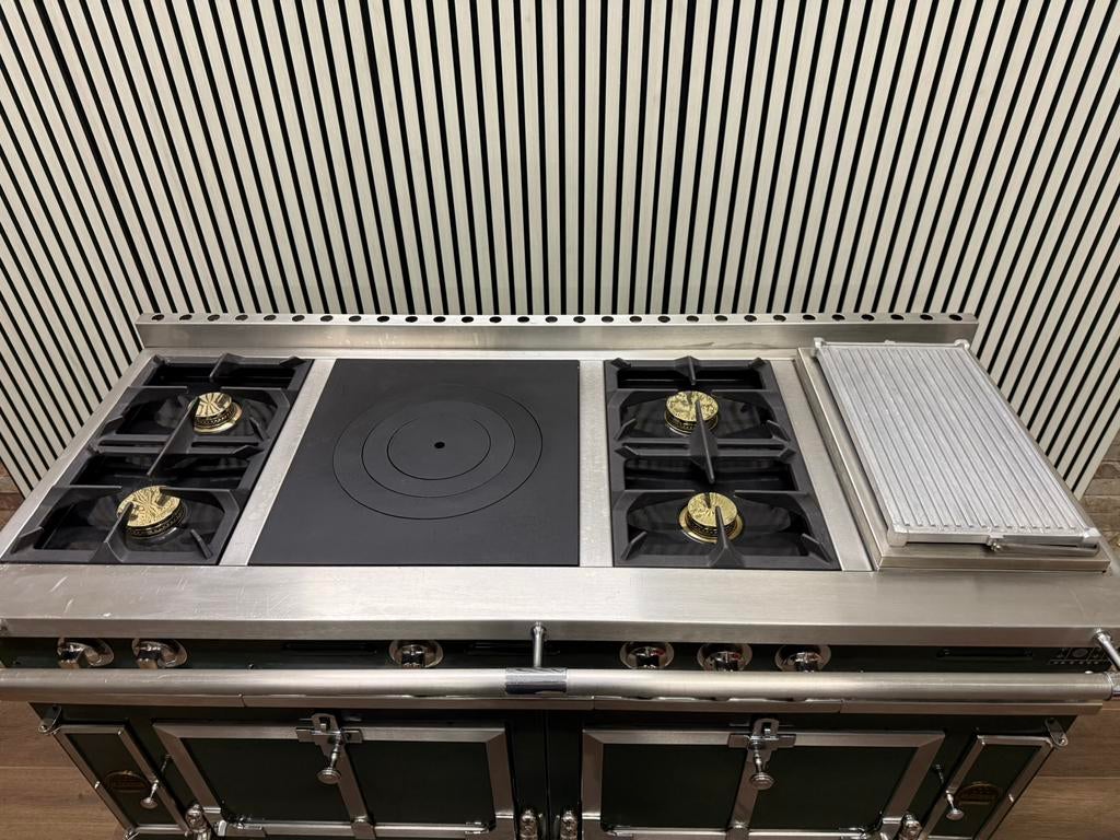 Luxe Fornuis La Cornue Chateau Groen 5 pits + Grill 150 cm, Fornello Esperta, Grill, Ophalen of Verzenden, Zo goed als nieuw