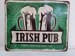oud metalen bord Irish pub, Ophalen of Verzenden, Gebruikt, Reclamebord
