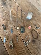 Lot vintage sieraden met oa edelsteen en zilver, antiek, Sieraden, Tassen en Uiterlijk, Antieke sieraden, Ophalen of Verzenden