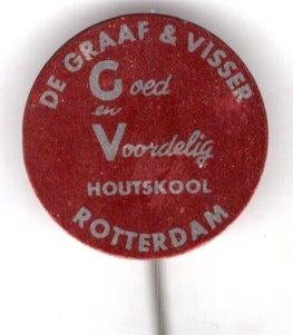 De Graaf & Visser Houtskool Rotterdam ( M_020 ), Verzenden, Zo goed als nieuw, Merk, Speldje of Pin