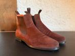 Santoni chelsea boots 8 (42 / 43) suède bruin leer zgan, Ophalen of Verzenden, Zo goed als nieuw, Bruin, Boots