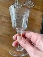 Antiek gegraveerd wijnglas, Antiek en Kunst, Antiek | Glas en Kristal, Ophalen of Verzenden
